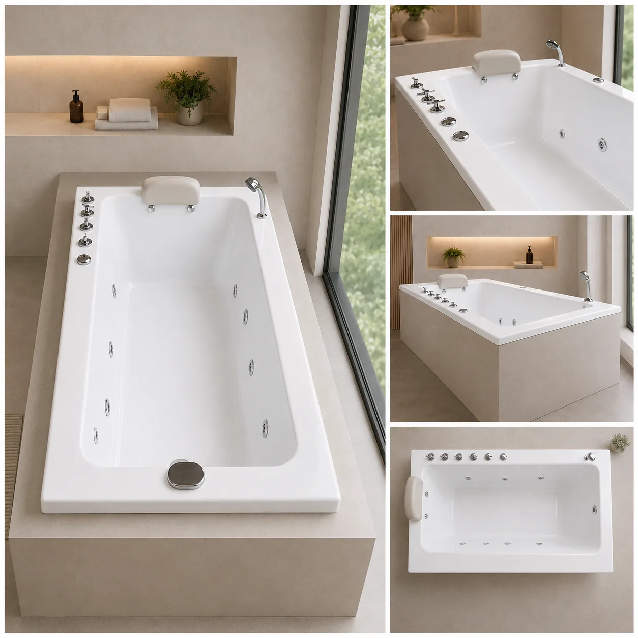 Bañera Minimalista con hidromasaje – Carrara