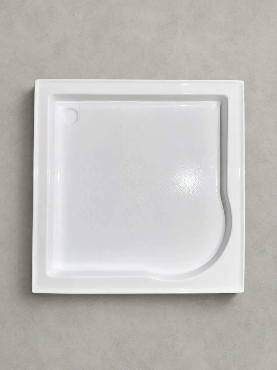 Receptáculo cuadrado 78x78 antideslizante Carrara, vista cenital